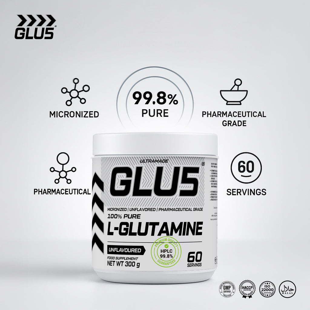 GLU5 L-Glutamine Powder 300g (60 Servings) - Ultramade