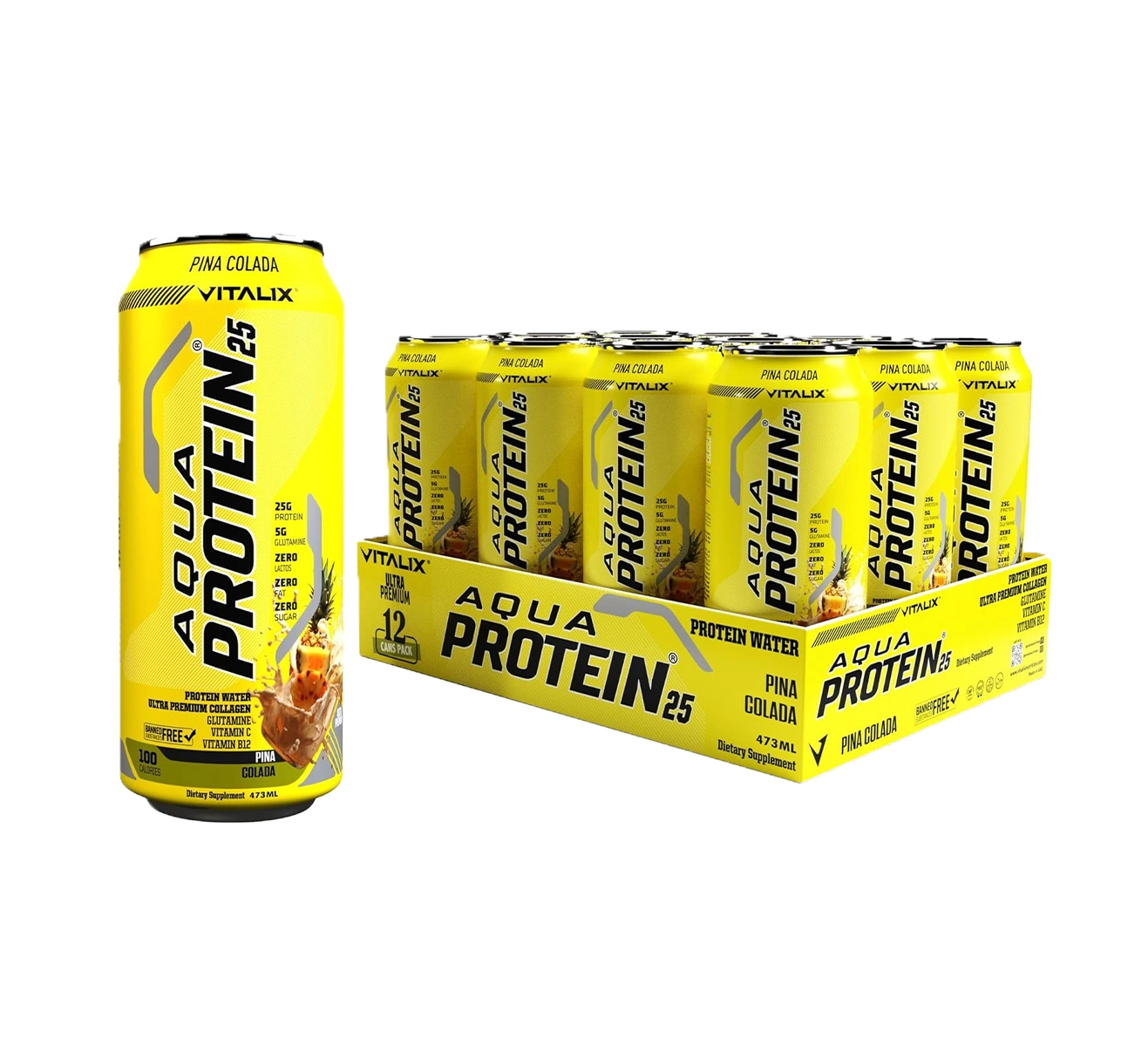VITALIX Aqua Protein 25 Protein Water - Pina Colada - Ultramade