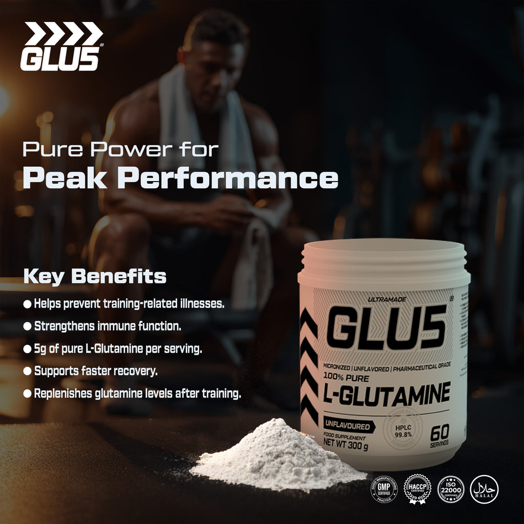 GLU5 L-Glutamine Powder 300g (60 Servings) - Ultramade