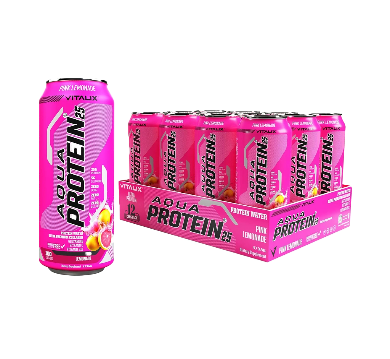 VITALIX Aqua Protein 25 Protein Water - Pink Lemonade - Ultramade