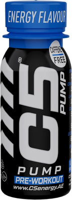 C5 PUMP Shot Pre-Workout, Caffeine-Free (Pack of 12, Energy Flavour) - Ultramade
