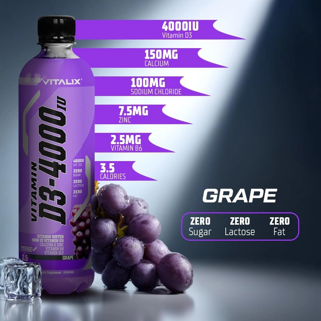 Vitamin D3-4000 Vitamin Water, Zero Sugar - Grape - Ultramade