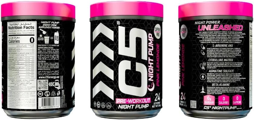 C5 Night Pump Pre Workout Powder Pink Lemonade - Ultramade