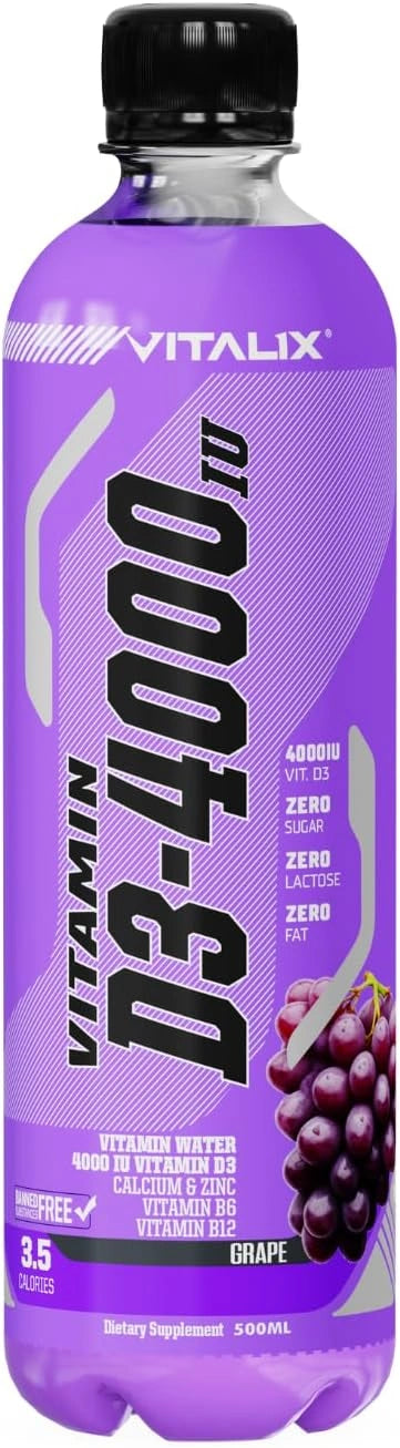 Vitamin D3-4000 Vitamin Water, Zero Sugar - Grape