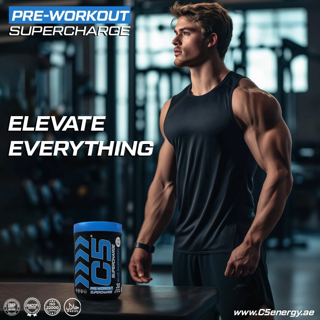 C5 Supercharge Pre Workout Powder Blue Raspberry - Ultramade