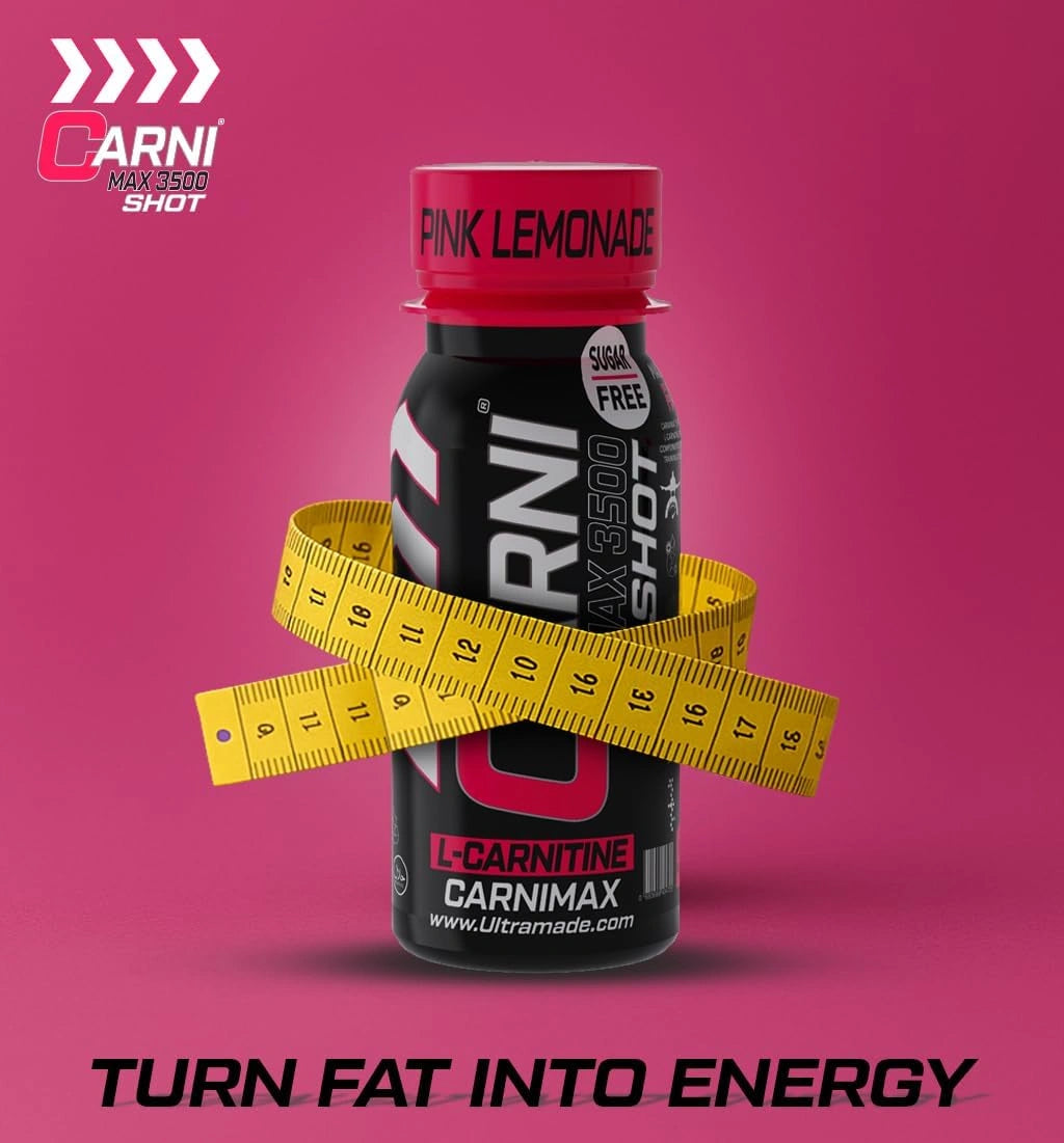 Carni Shot L-Carnitine Sugar-Free Pink Lemonade Pack of 12 - Ultramade