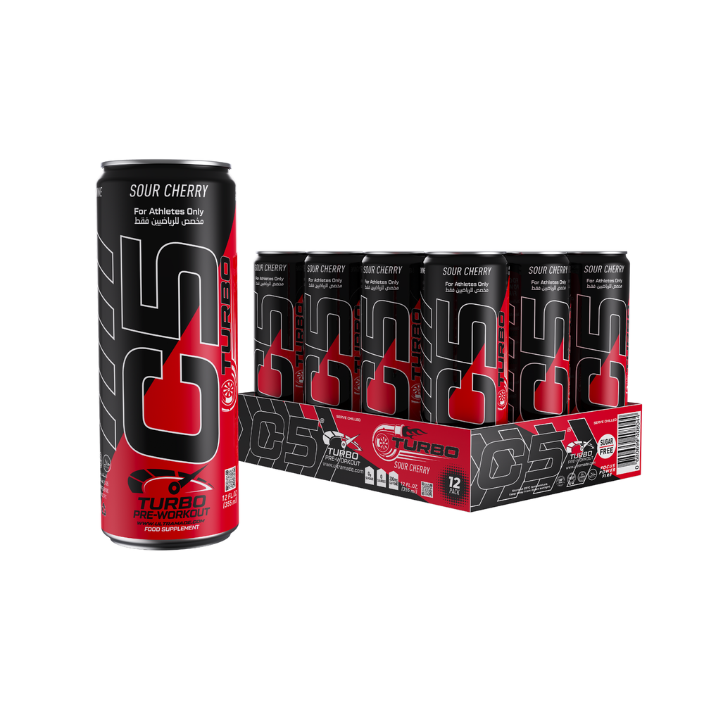 C5 Turbo Pre-Workout Drink – Sour Cherry – 355 ml | 200 mg Caffeine