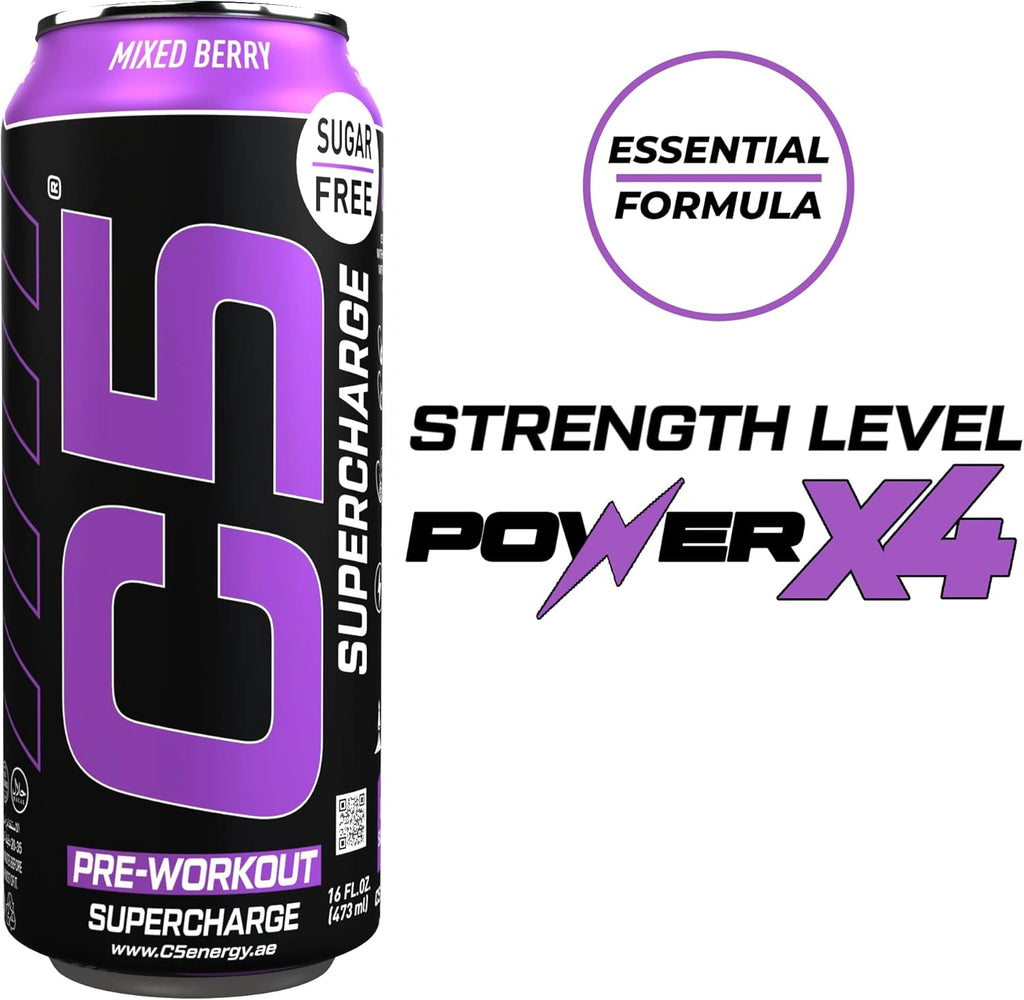 C5 Energy Drink Supercharge Mixed Berry Pre Workout - Ultramade