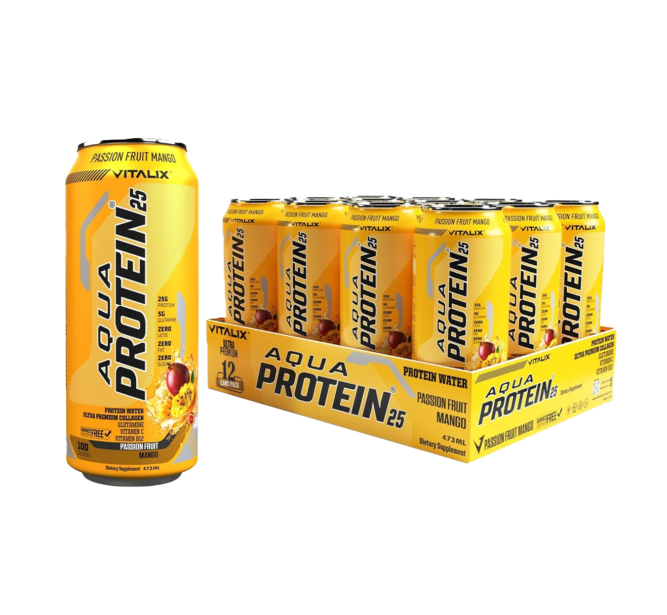 VITALIX Aqua Protein 25 Protein Water - Passion Fruit Mango - Ultramade