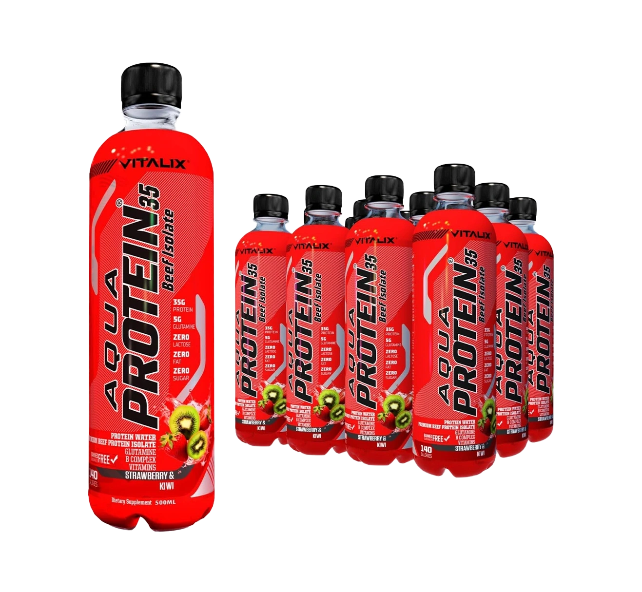 Aqua Protein 35 Premium Beef Protein Isolate - Strawberry & Kiwi - Ultramade
