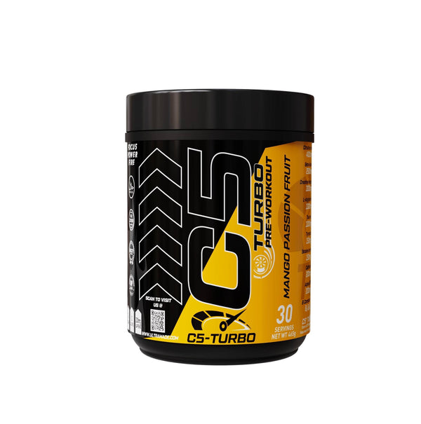 C5 Turbo Pre-Workout Powder – Mango Passion Fruit -Focus, Endurance & Performance Support – 30 Servings - Ultramade