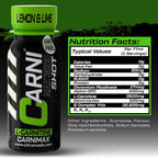 Carni Shot L-Carnitine Sugar-Free Lemon & Lime Pack of 12 - Ultramade