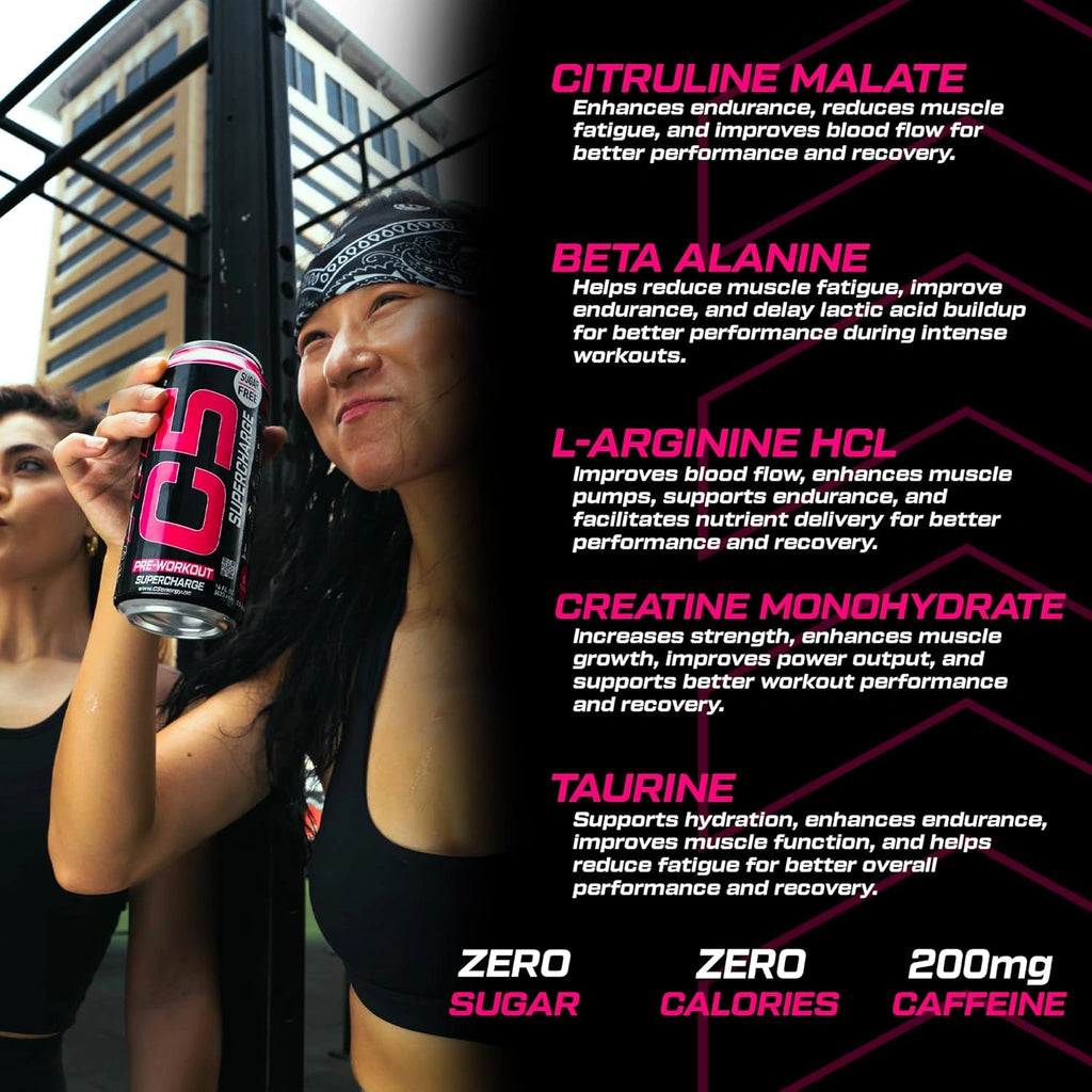 C5 Energy Drink Extreme Pink Lemonade Pre Workout - Ultramade