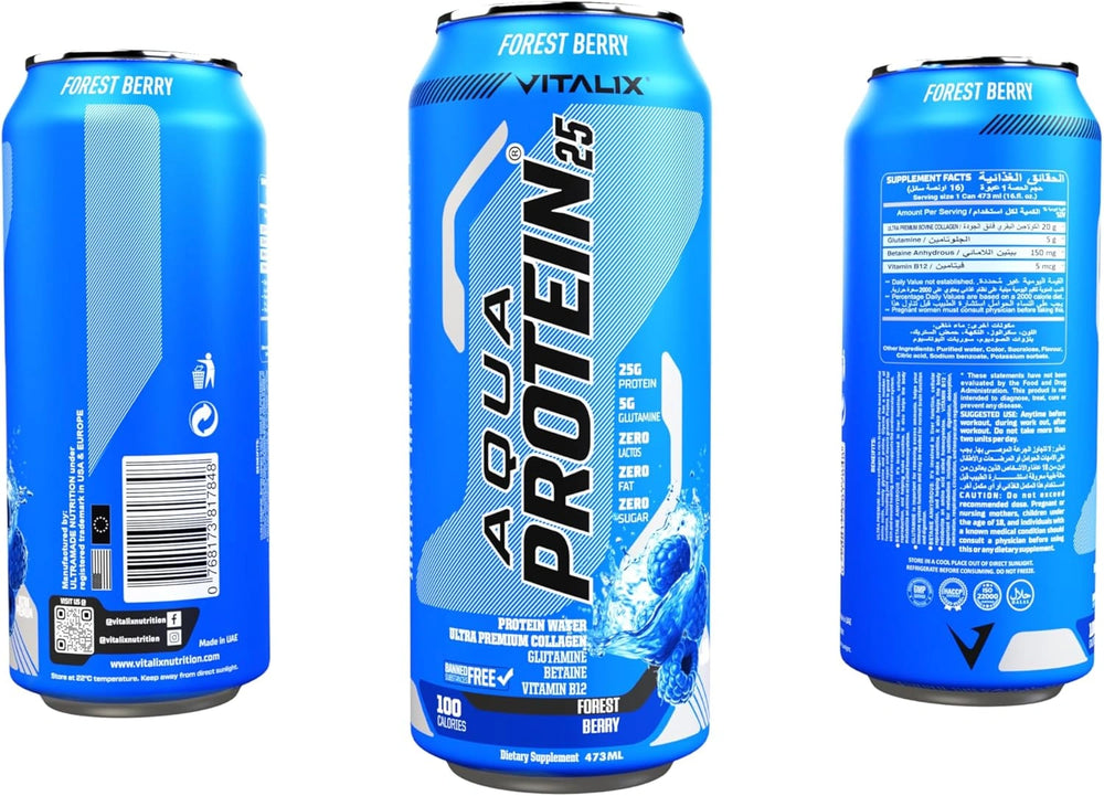 VITALIX Aqua Protein 25 Protein Water - Forrest Berry
