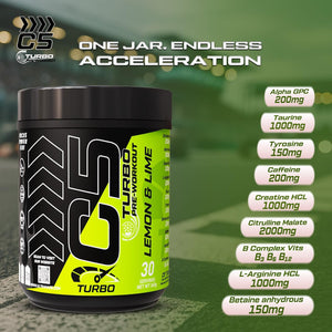 C5 Turbo Pre-Workout Powder –Lemon & Lime - Focus, Endurance & Performance Support – 30 Servings (Copy)