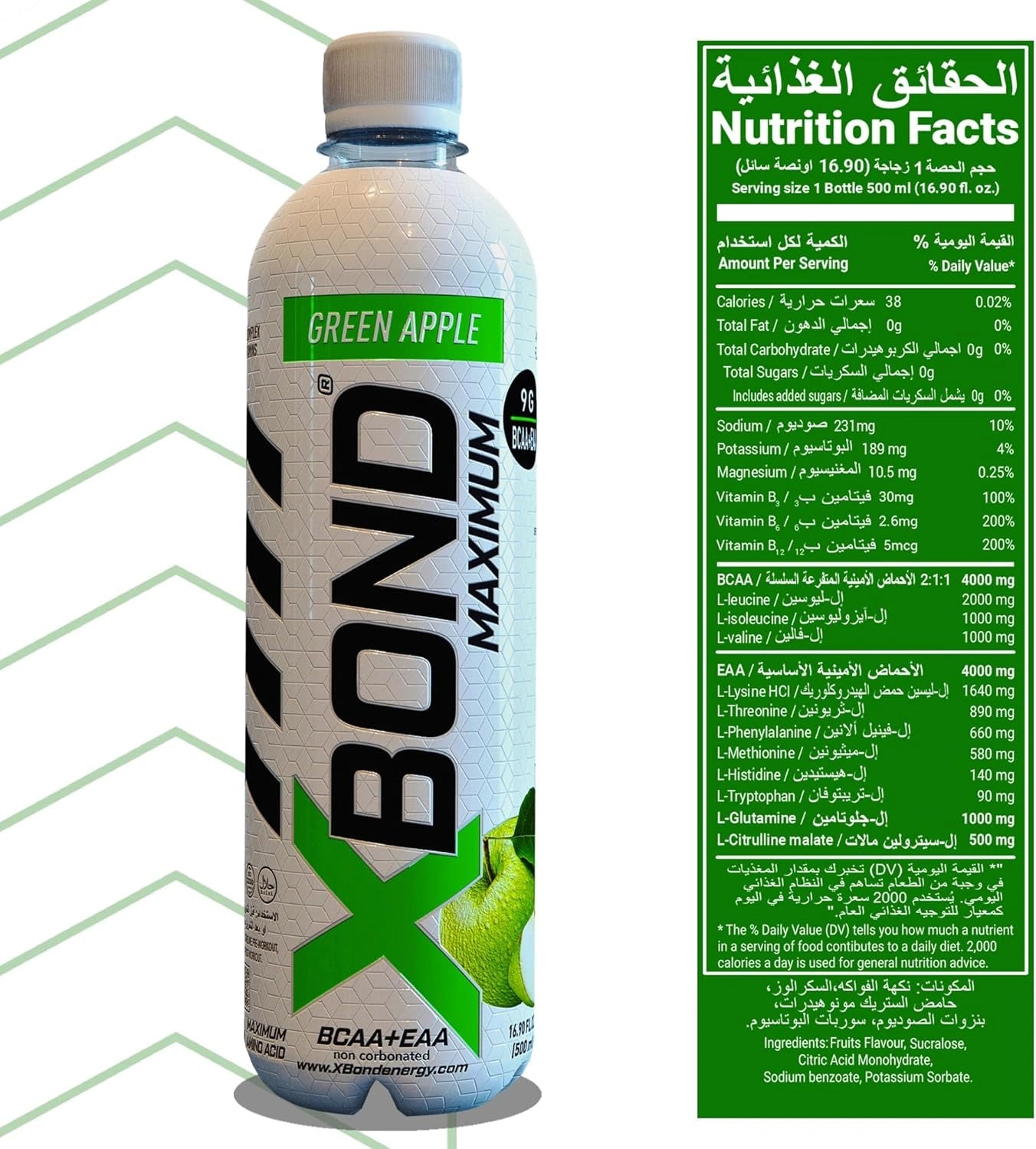 XBOND Drink Non Carbonated BCAA+EAA Green Apple - Ultramade