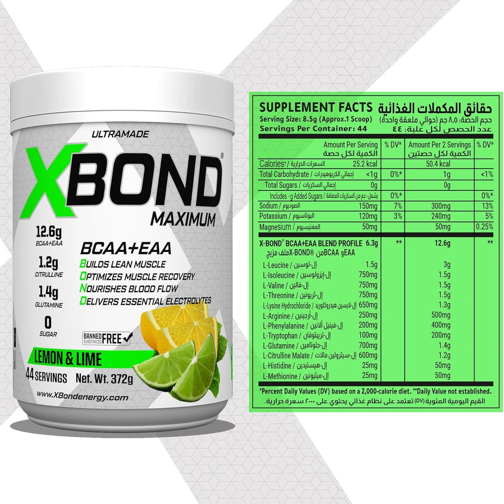 Xbond Powder BCAA + EAA - Lemon & Lime - Ultramade
