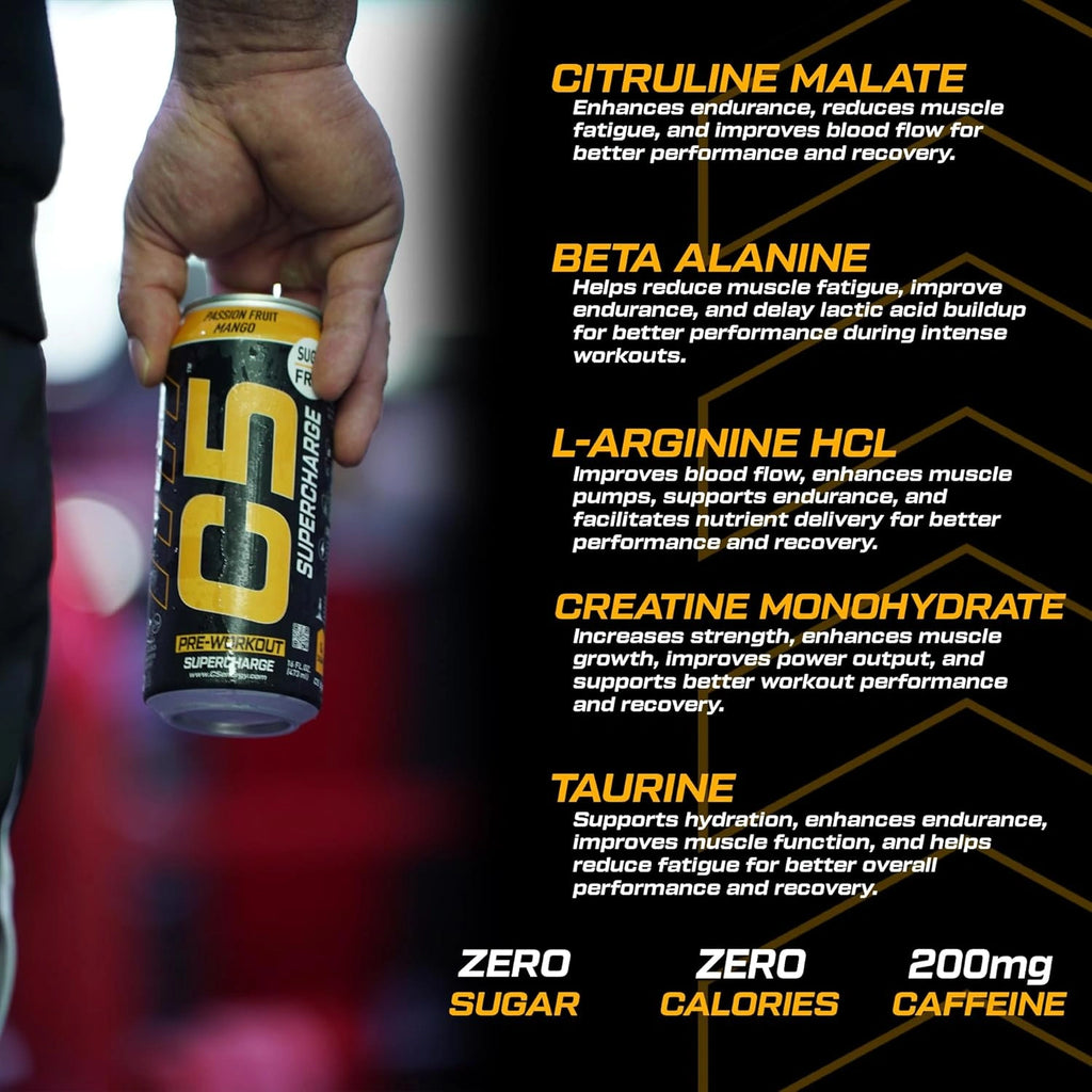 C5 Energy Drink Supercharge Pina Colada Pre Workout - Ultramade