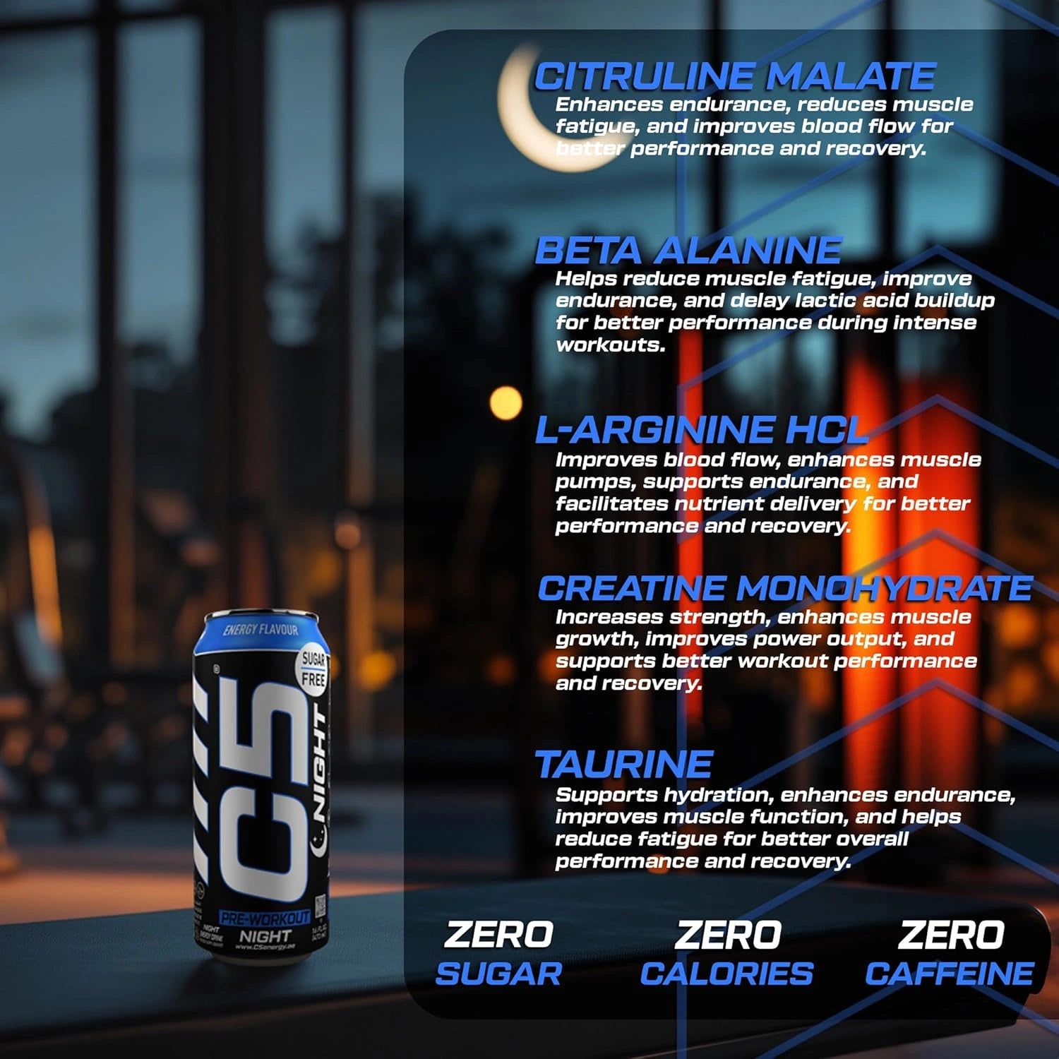 C5 Energy Drink Night Energy Flavour, Pre Workout - Ultramade