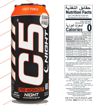 C5 Drink Night Fruit Punch, Pre Workout