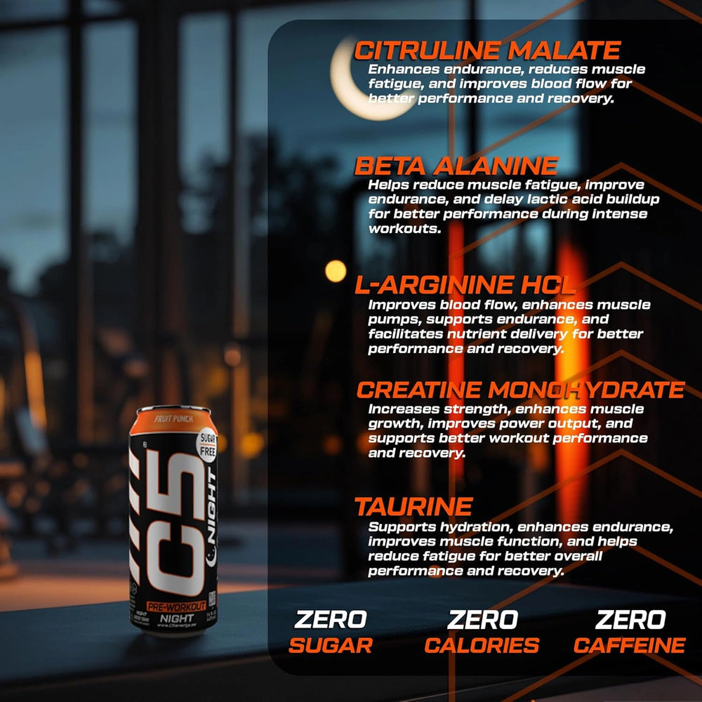 C5 Drink Night Fruit Punch, Pre Workout