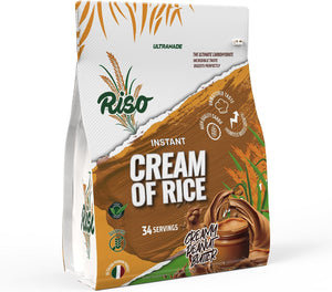 كريمة الأرز الإيطالية الفورية بزبدة الفول السوداني الكريمية من RISO، مسحوق كربوهيدرات عالي الجودة، سهل الهضم ويدعم نمو العضلات، 1.02 كجم، 34 حصة