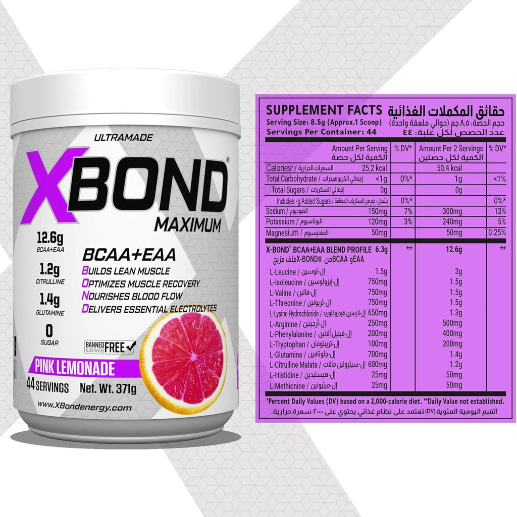 Xbond Powder BCAA + EAA - Pink Lemonade - Ultramade