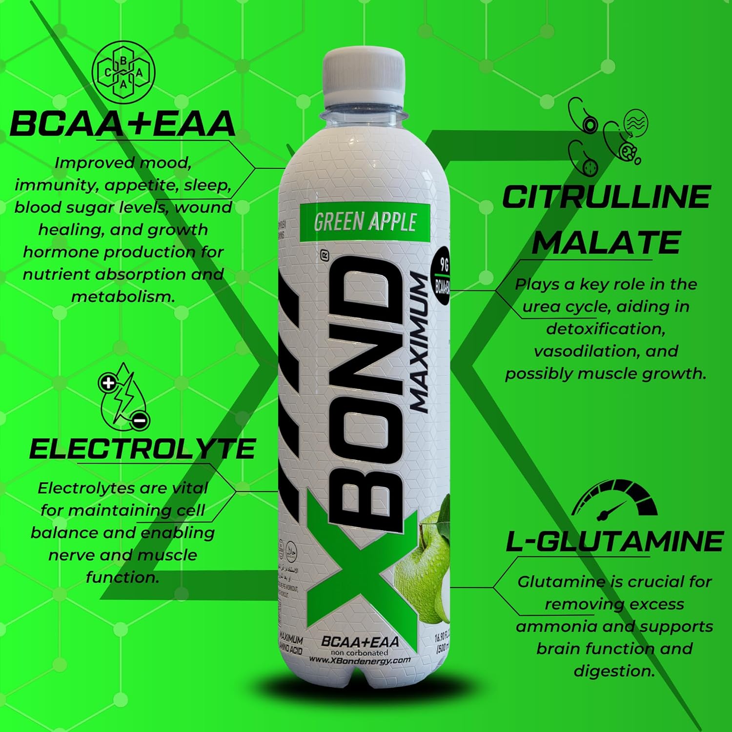 XBOND Drink Non Carbonated BCAA+EAA Green Apple - Ultramade