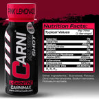 Carni Shot L-Carnitine Sugar-Free Pink Lemonade Pack of 12 - Ultramade