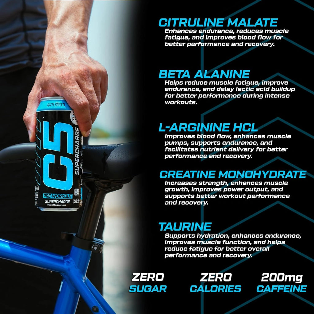 C5 Energy Drink Supercharge Tutti Fruity Pre Workout - Ultramade