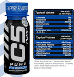 C5 PUMP Shot Pre-Workout, Caffeine-Free (Pack of 12, Energy Flavour) - Ultramade