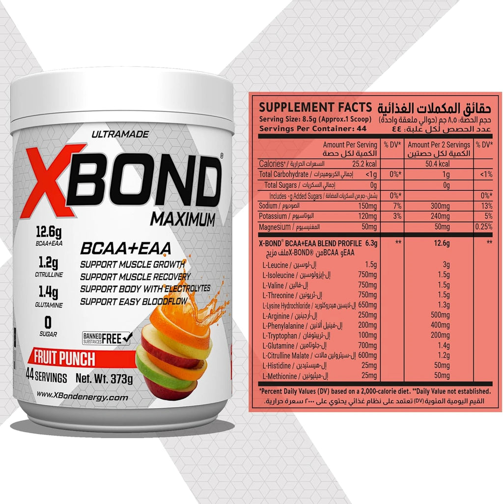 Xbond Powder BCAA + EAA - Fruit Punch - Ultramade