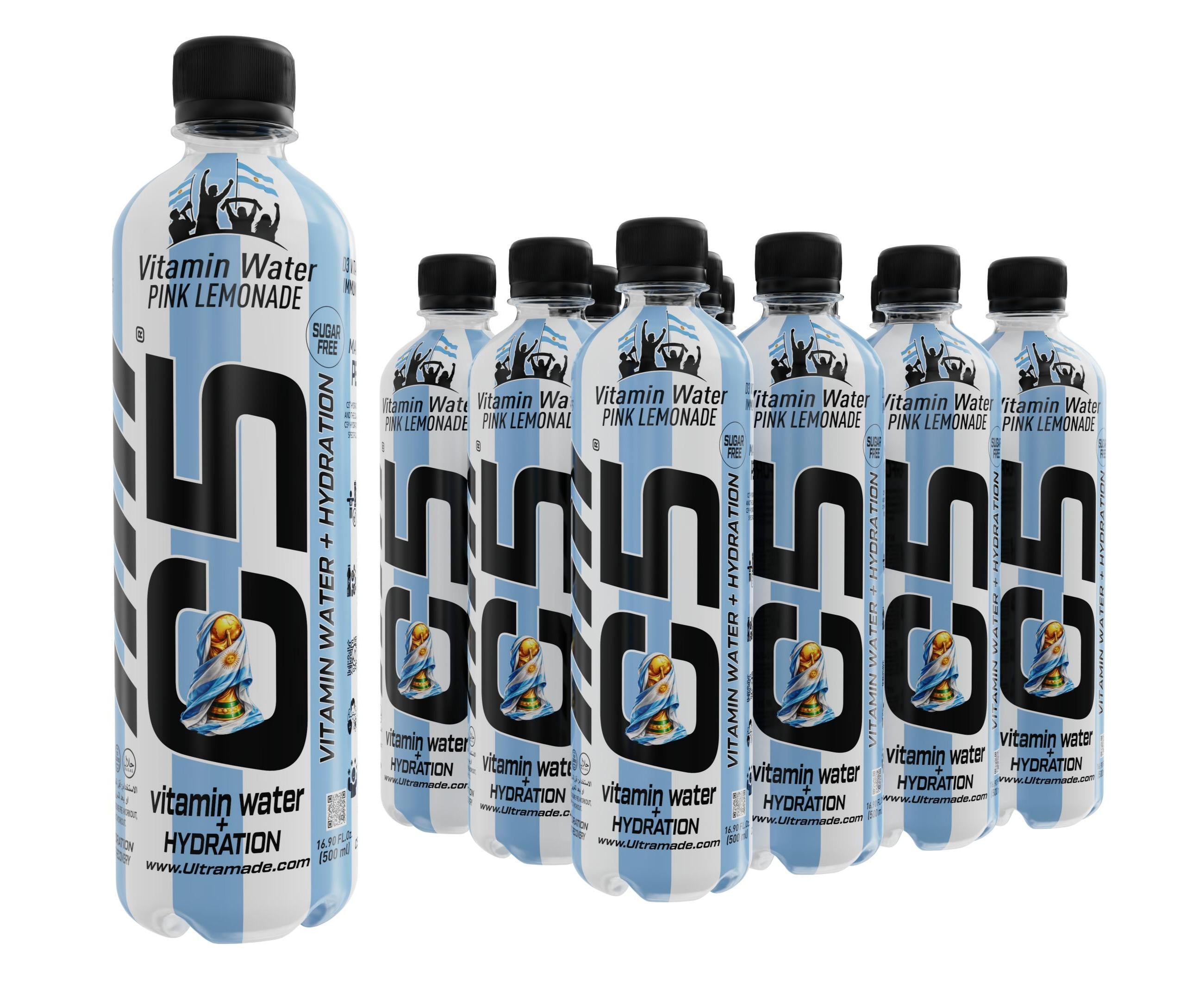 C5 Vitamin Water + Hydration Pink Lemonade – World Cup Argentina Edition (Pack of 12)