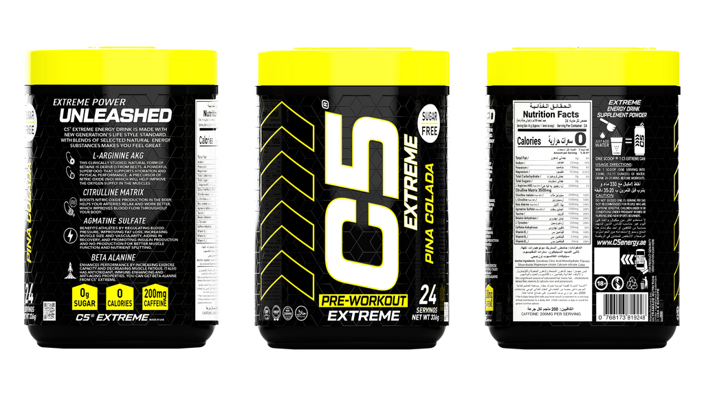 C5 Extreme Pre Workout Powder Pina Colada - Ultramade