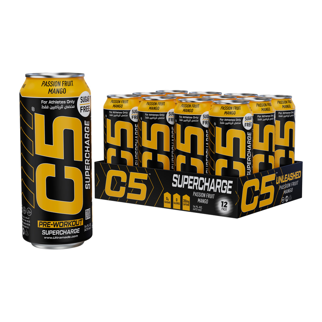 C5 Drink Supercharge Passion Fruit Mango Pre Workout - Ultramade