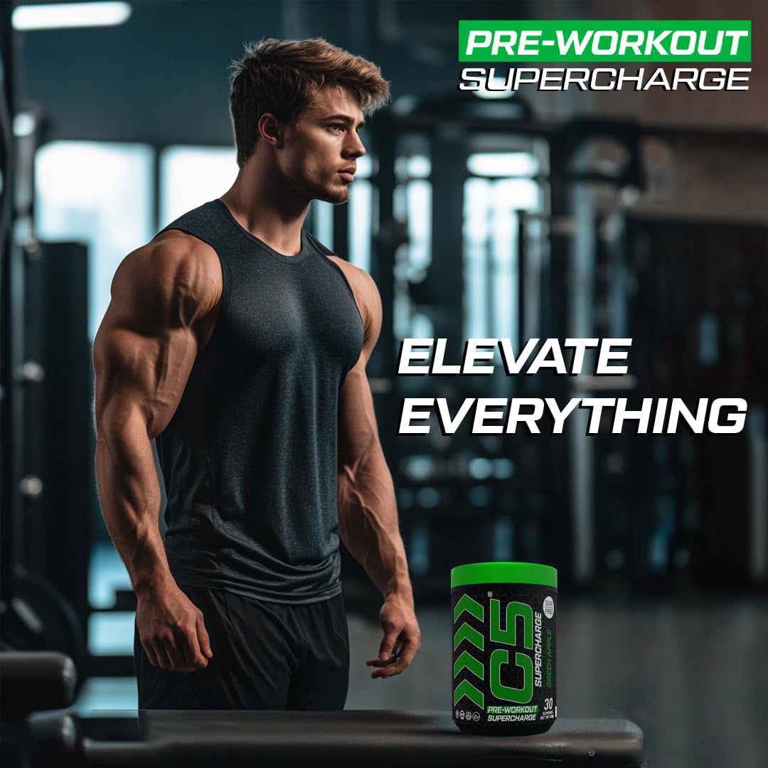 C5 Supercharge Pre Workout Powder Green Apple - Ultramade
