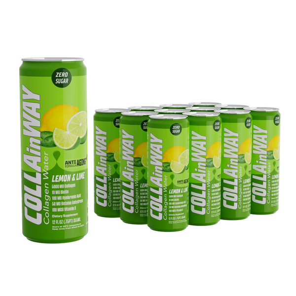 COLLAinWay Collagen 5000mg - Zero Sugar, 10mg Biotin, 100mg Hyaluronic Acid - Pack of 12, Mojito