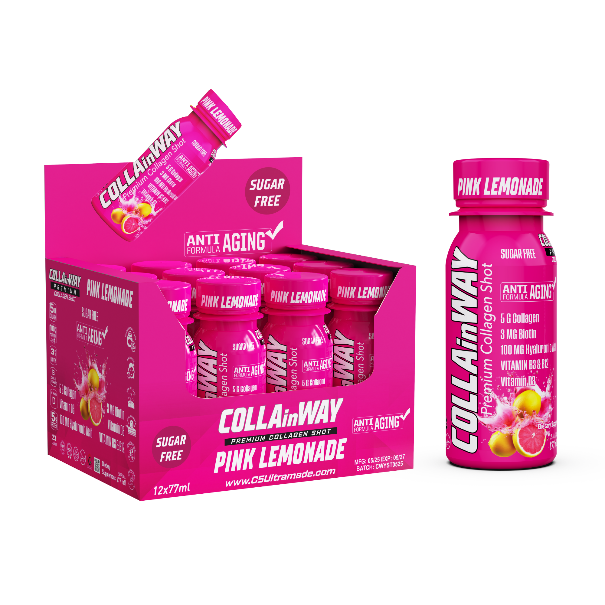 COLLAinWAY Premium Collagen Shot - Pink Lemonade – 5000mg