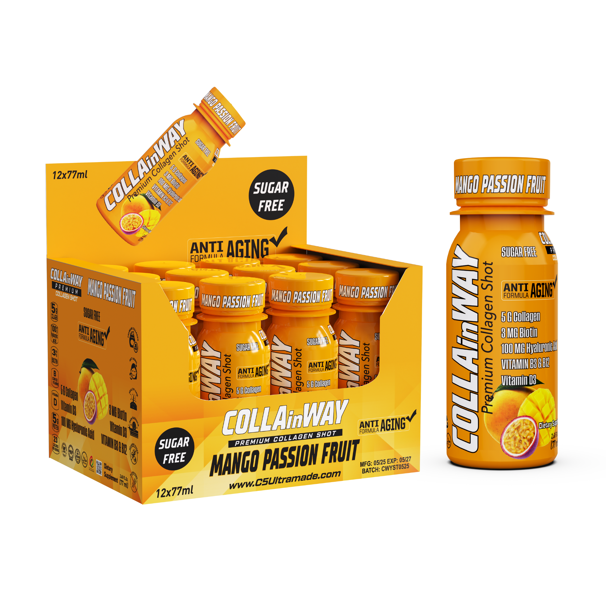 COLLAinWAY Premium Collagen Shot Mango Passion Fruit – 5000mg