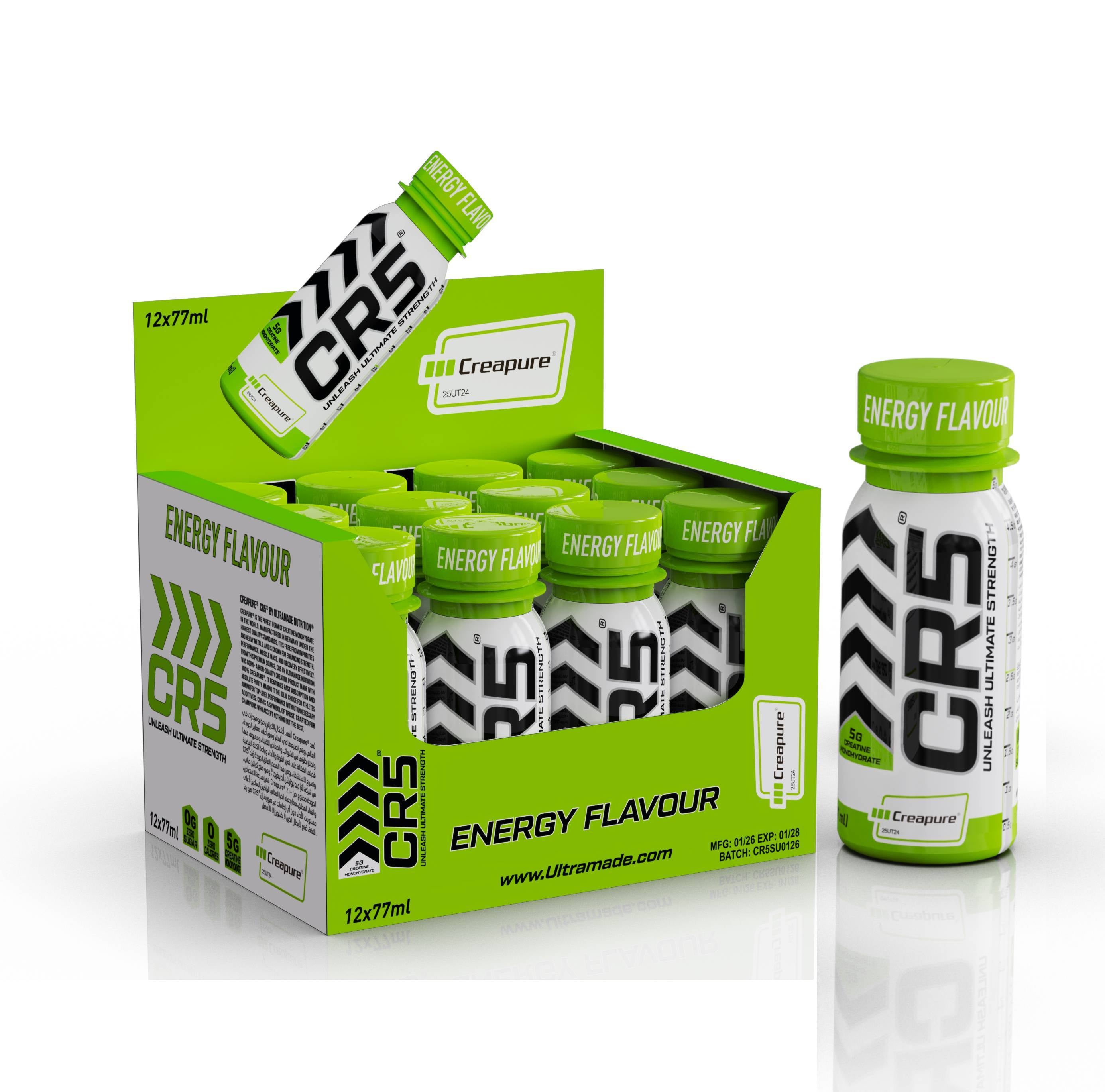 CR5® Shot Energy Flavour 5g -77 ml – 100% Creapure® Creatine Monohydrate – Zero Sugar, Zero Calories – Pre & Post-Workout Strength & Recovery Supplement by Ultramade Nutrition (Copy) - Ultramade