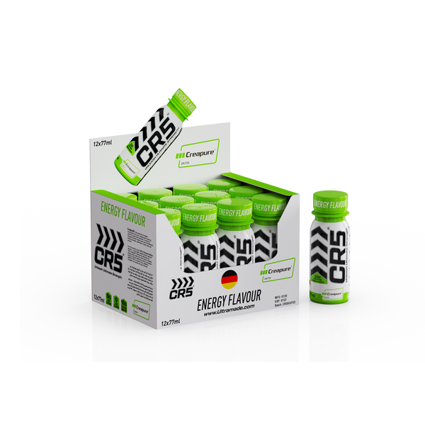 CR5® Shot Energy Flavour 10g -77 ml – 100% Creapure® Creatine Monohydrate – Zero Sugar, Zero Calories – Pre & Post-Workout Strength & Recovery Supplement by Ultramade Nutrition