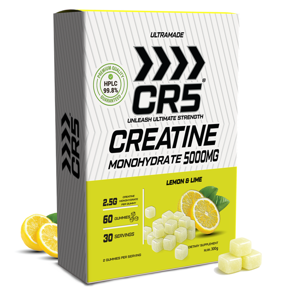 CR5 Creatine Gummies 5000mg – Lemon & Lime Flavor – 5g Per Serving, 99.8% Purity, 60 Gummies (30 Servings)