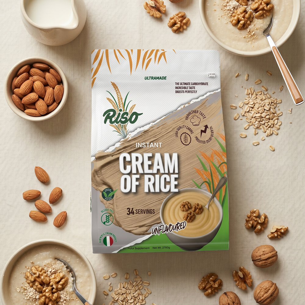 RISO Unflavoured Instant Cream of Rice, High Quality Carbohydrate Powder, Easy Digesting Muscle Growth Support, 1.02kg, 34 Servings