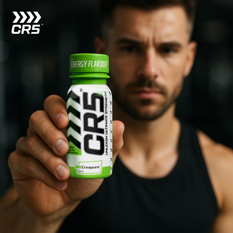 CR5® Shot Energy Flavour 77 ml – 100% Creapure® Creatine Monohydrate – Zero Sugar, Zero Calories – Pre & Post-Workout Strength & Recovery Supplement by Ultramade Nutrition