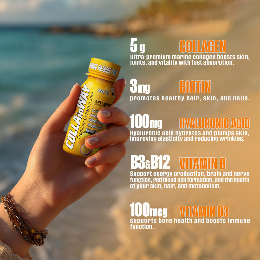 COLLAinWAY Premium Collagen Shot Mango Passion Fruit – 5000mg - Ultramade
