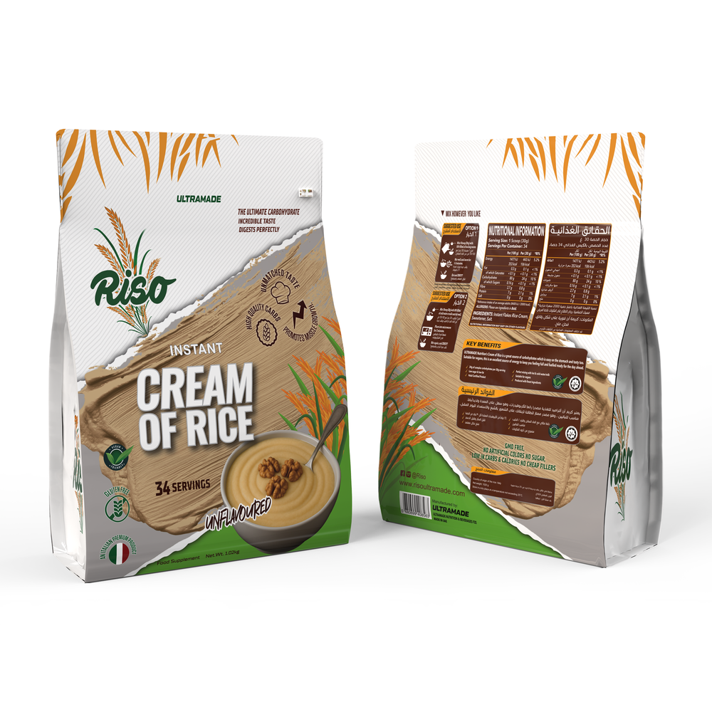RISO Unflavoured Instant Cream of Rice, High Quality Carbohydrate Powder, Easy Digesting Muscle Growth Support, 1.02kg, 34 Servings