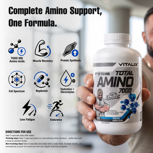 Jantee Amino - Total Amino 7000 - Advanced Amino Acid Complex with BCAAs & EAAs – Muscle Recovery, Strength & Performance Support – 7000mg Amino Acids Per Serving – 350 Capsules