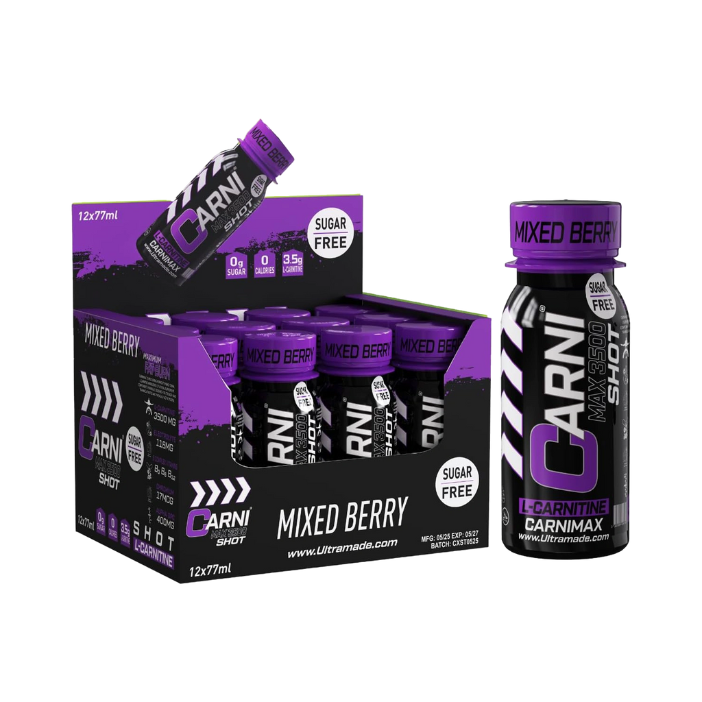 Carni Shot L-Carnitine Sugar-Free Mixed Berry Pack of 12 - Ultramade