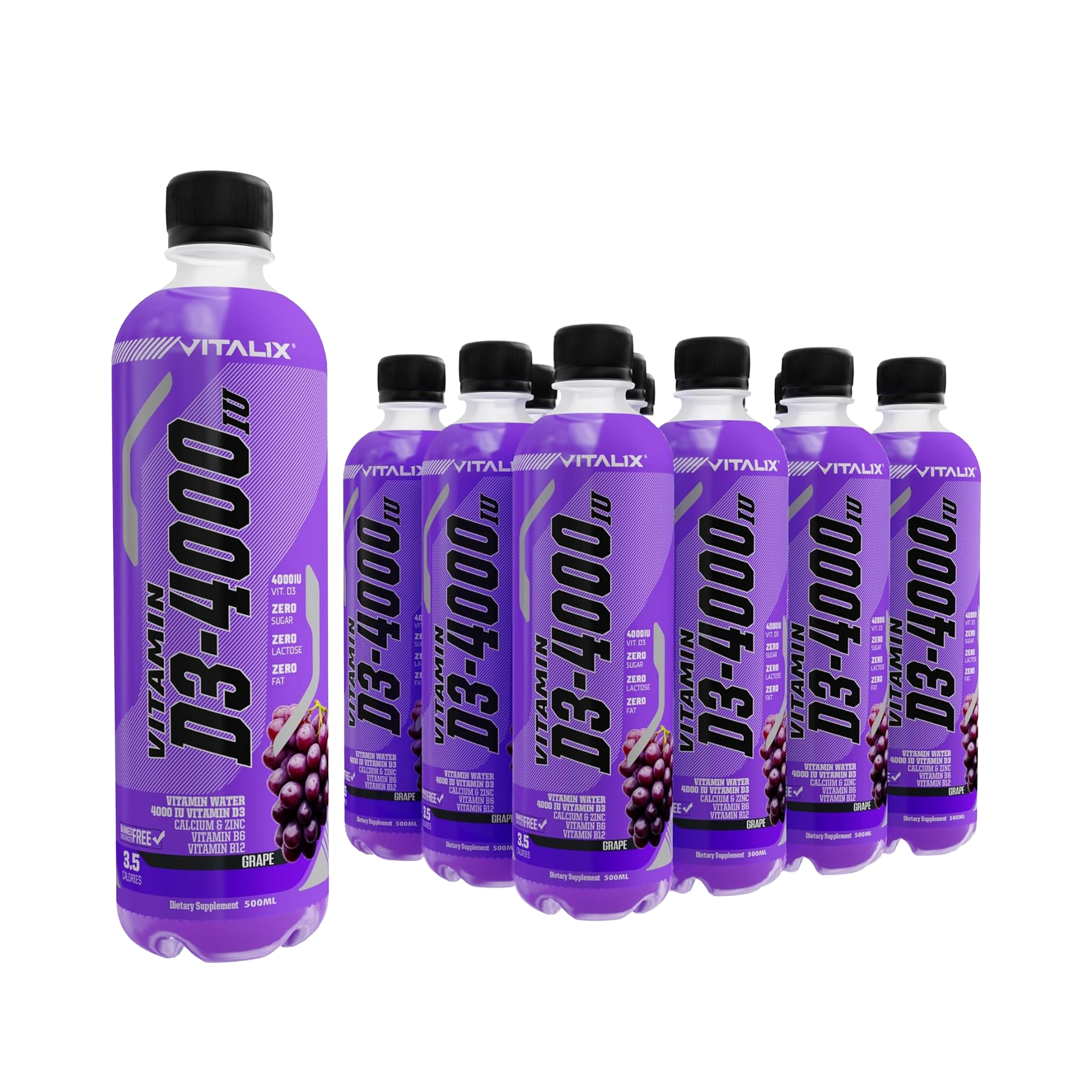 Vitamin D3-4000 Vitamin Water, Zero Sugar - Grape