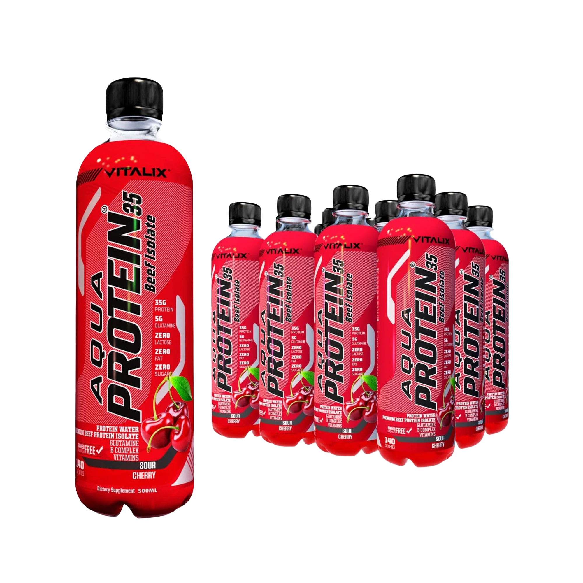 Aqua Protein 35 Premium Beef Protein Isolate - Sour Cherry - Ultramade